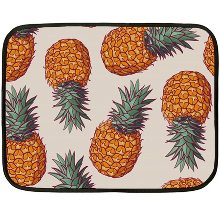 Seamless Pattern With Vector Illustrations Pineapples Double Sided Fleece Blanket (Mini) 