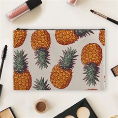 Seamless Pattern With Vector Illustrations Pineapples Cosmetic Bag (large) by Vaneshart