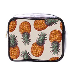 Seamless Pattern With Vector Illustrations Pineapples Mini Toiletries Bag (one Side) by Vaneshart