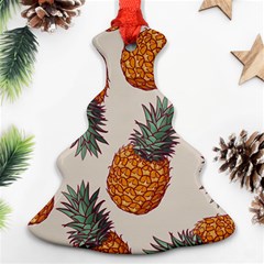 Seamless Pattern With Vector Illustrations Pineapples Christmas Tree Ornament (two Sides) by Vaneshart