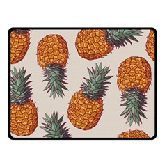 Seamless Pattern With Vector Illustrations Pineapples Double Sided Fleece Blanket (small)  by Vaneshart