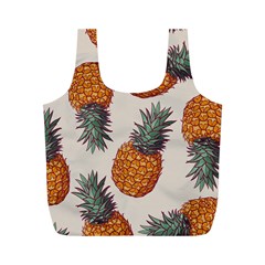 Seamless Pattern With Vector Illustrations Pineapples Full Print Recycle Bag (m) by Vaneshart