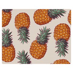 Seamless Pattern With Vector Illustrations Pineapples Double Sided Flano Blanket (medium)  by Vaneshart