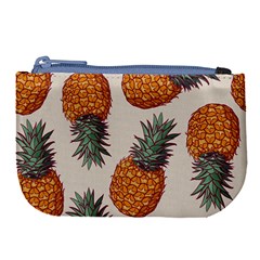 Seamless Pattern With Vector Illustrations Pineapples Large Coin Purse by Vaneshart