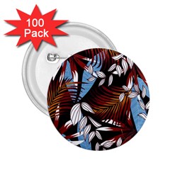 Trending Abstract Seamless Pattern With Colorful Tropical Leaves Plants Black 2 25  Buttons (100 Pack) 