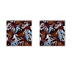 Trending Abstract Seamless Pattern With Colorful Tropical Leaves Plants Black Cufflinks (square) by Vaneshart