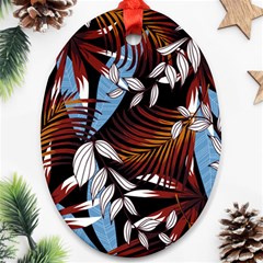 Trending Abstract Seamless Pattern With Colorful Tropical Leaves Plants Black Oval Ornament (two Sides) by Vaneshart