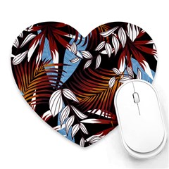 Trending Abstract Seamless Pattern With Colorful Tropical Leaves Plants Black Heart Mousepads by Vaneshart