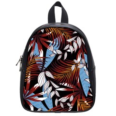 Trending Abstract Seamless Pattern With Colorful Tropical Leaves Plants Black School Bag (small) by Vaneshart