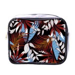 Trending Abstract Seamless Pattern With Colorful Tropical Leaves Plants Black Mini Toiletries Bag (One Side) Front