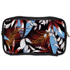 Trending Abstract Seamless Pattern With Colorful Tropical Leaves Plants Black Toiletries Bag (one Side) by Vaneshart