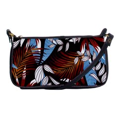 Trending Abstract Seamless Pattern With Colorful Tropical Leaves Plants Black Shoulder Clutch Bag by Vaneshart