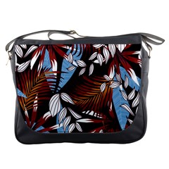 Trending Abstract Seamless Pattern With Colorful Tropical Leaves Plants Black Messenger Bag by Vaneshart