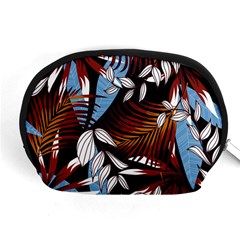 Trending Abstract Seamless Pattern With Colorful Tropical Leaves Plants Black Accessory Pouch (medium) by Vaneshart