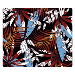 Trending Abstract Seamless Pattern With Colorful Tropical Leaves Plants Black Double Sided Flano Blanket (small)  by Vaneshart