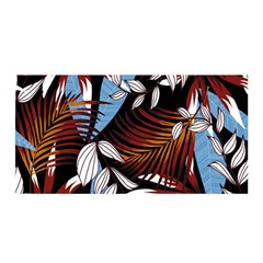 Trending Abstract Seamless Pattern With Colorful Tropical Leaves Plants Black Satin Wrap by Vaneshart