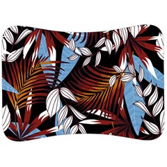 Trending Abstract Seamless Pattern With Colorful Tropical Leaves Plants Black Velour Seat Head Rest Cushion by Vaneshart