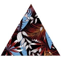 Trending Abstract Seamless Pattern With Colorful Tropical Leaves Plants Black Wooden Puzzle Triangle by Vaneshart