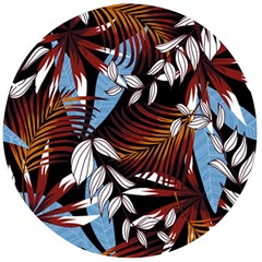 Trending Abstract Seamless Pattern With Colorful Tropical Leaves Plants Black Wooden Bottle Opener (round) by Vaneshart