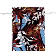 Trending Abstract Seamless Pattern With Colorful Tropical Leaves Plants Black  Lightweight Drawstring Pouch (xl)