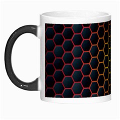 Dark Hexagon With Light Fire Background Morph Mugs by Vaneshart