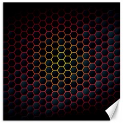 Dark Hexagon With Light Fire Background Canvas 16  X 16  by Vaneshart