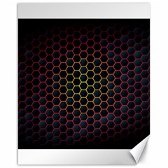 Dark Hexagon With Light Fire Background Canvas 16  X 20  by Vaneshart