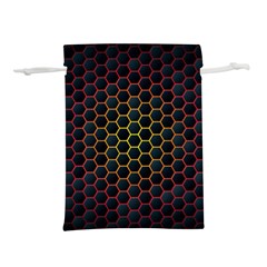 Dark Hexagon With Light Fire Background Lightweight Drawstring Pouch (m) by Vaneshart