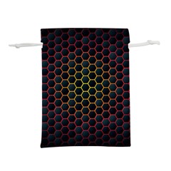 Dark Hexagon With Light Fire Background Lightweight Drawstring Pouch (l)