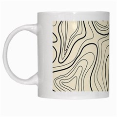 Topographic Lines Background Salmon Colour Shades White Mugs by Vaneshart