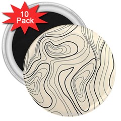 Topographic Lines Background Salmon Colour Shades 3  Magnets (10 Pack)  by Vaneshart