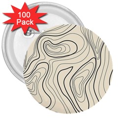 Topographic Lines Background Salmon Colour Shades 3  Buttons (100 Pack)  by Vaneshart