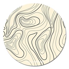 Topographic Lines Background Salmon Colour Shades Magnet 5  (round) by Vaneshart