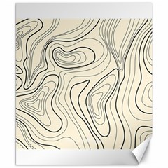 Topographic Lines Background Salmon Colour Shades Canvas 8  X 10  by Vaneshart