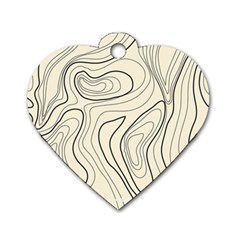 Topographic Lines Background Salmon Colour Shades Dog Tag Heart (two Sides) by Vaneshart