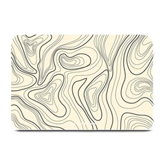 Topographic Lines Background Salmon Colour Shades Plate Mats by Vaneshart