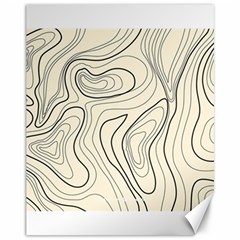 Topographic Lines Background Salmon Colour Shades Canvas 11  X 14  by Vaneshart