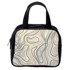 Topographic Lines Background Salmon Colour Shades Classic Handbag (one Side) by Vaneshart