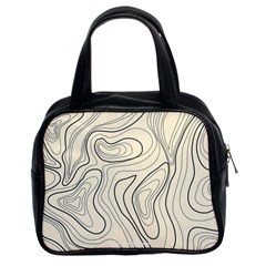 Topographic Lines Background Salmon Colour Shades Classic Handbag (two Sides) by Vaneshart