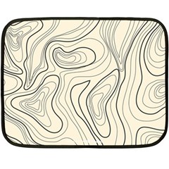 Topographic Lines Background Salmon Colour Shades Fleece Blanket (mini) by Vaneshart