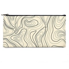 Topographic Lines Background Salmon Colour Shades Pencil Cases by Vaneshart