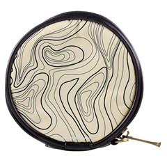 Topographic Lines Background Salmon Colour Shades Mini Makeup Bag by Vaneshart