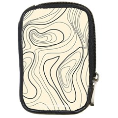 Topographic Lines Background Salmon Colour Shades Compact Camera Leather Case by Vaneshart