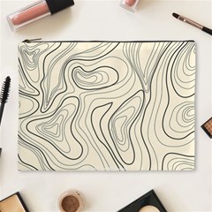 Topographic Lines Background Salmon Colour Shades Cosmetic Bag (xl) by Vaneshart