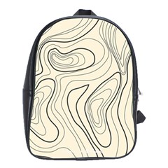 Topographic Lines Background Salmon Colour Shades School Bag (large) by Vaneshart