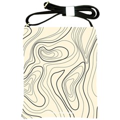 Topographic Lines Background Salmon Colour Shades Shoulder Sling Bag by Vaneshart