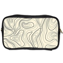 Topographic Lines Background Salmon Colour Shades Toiletries Bag (two Sides) by Vaneshart