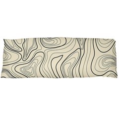 Topographic Lines Background Salmon Colour Shades Body Pillow Case (dakimakura) by Vaneshart