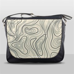 Topographic Lines Background Salmon Colour Shades Messenger Bag by Vaneshart