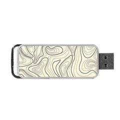 Topographic Lines Background Salmon Colour Shades Portable Usb Flash (one Side) by Vaneshart